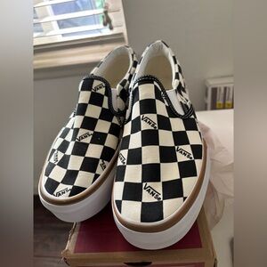 Vans Checkerboard Stacked Slip-On Sneakers. Super rare, brand new.  Size 8.5